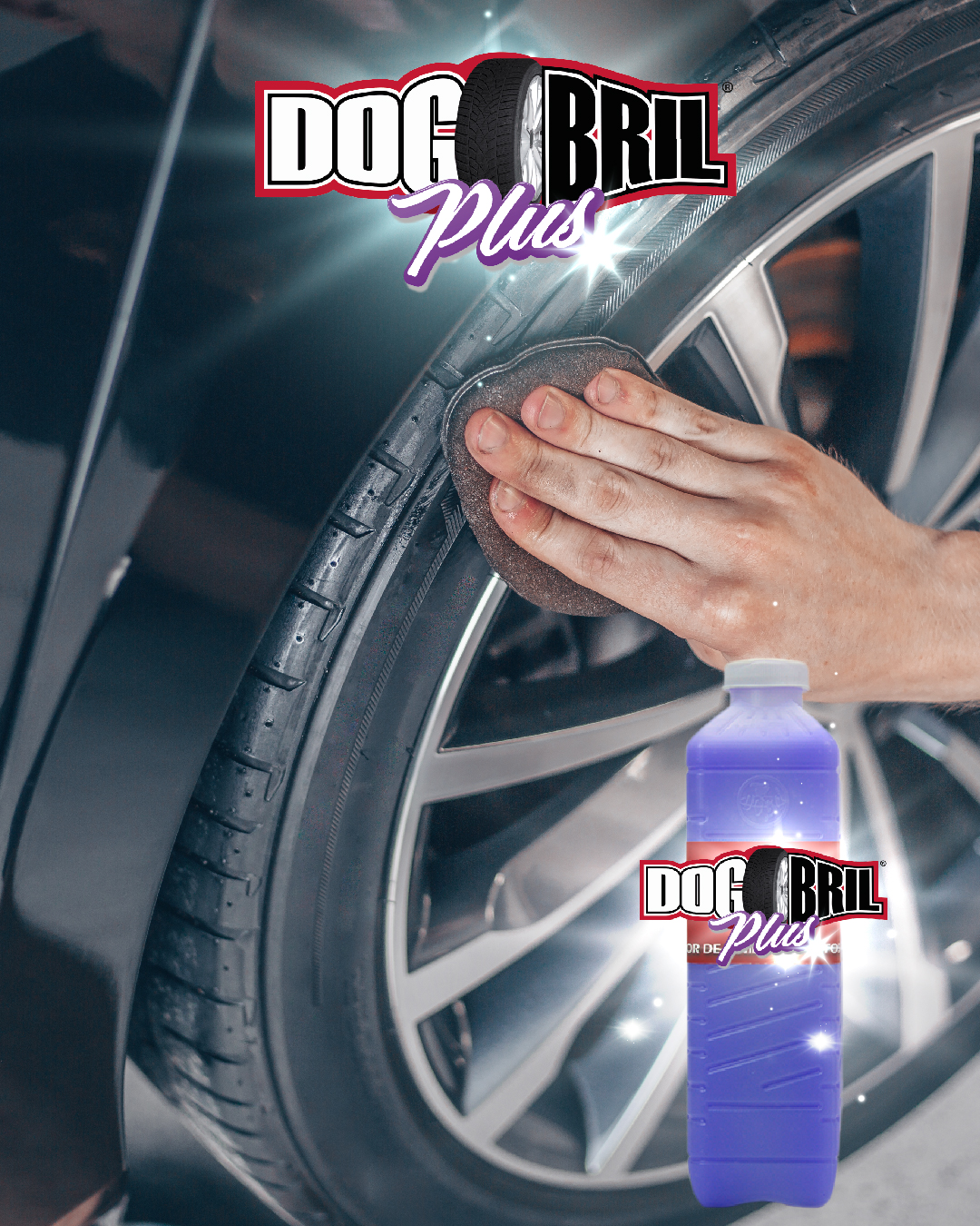 Dogobril® Plus Abrillantador de llantas y autopartes plásticas exteriores